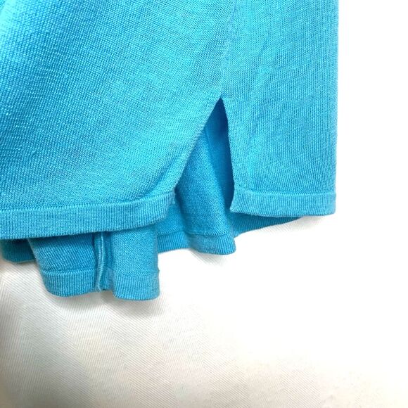 J. Jill Womens Linen Blend Cardigan Sweater Blue 3/4 Sleeve V Neck Tight Knit XS - Picture 8 of 11